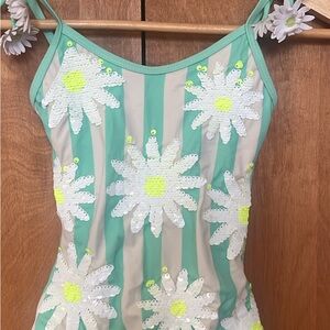 Shade Critter 3D Daisy Striped Bathing Suit Size 6